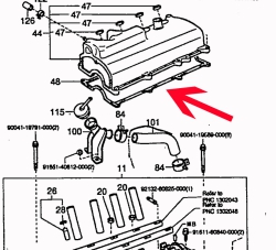 Valve cover gasket for engine HC from 06-2000